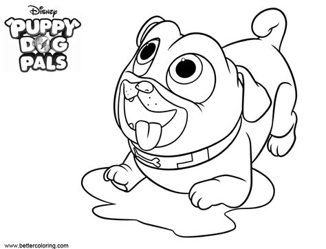 Puppy Dog Pals Coloring Pages Wait For Food Free Printable Coloring Pages
