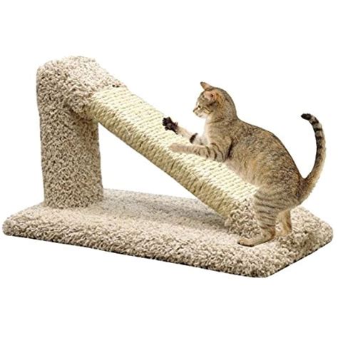 Usa Made Angled Cat Scratching Post Sisal In Beige Carpet Cat Scratcher