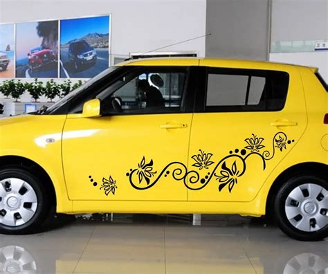 Car Styling For 2pcs Car Flowers Door Decal For 2pcs Swift Vinyl