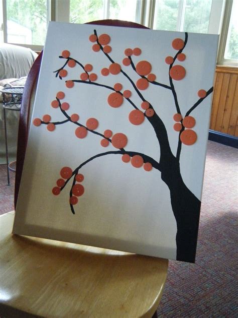 Button Tree On Canvas Crafty Pinterest Button Art On Canvas