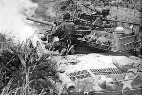 An American M18 Tank Destroyer Hellcat Firing On Fortified Positions