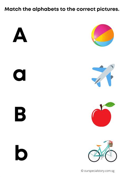 Alphabet Matching Letter To Picture Letter Learning Activities