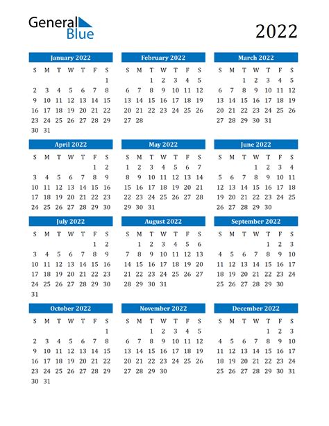 General Blue Calendar Jan 2022 Calendar Example And Ideas