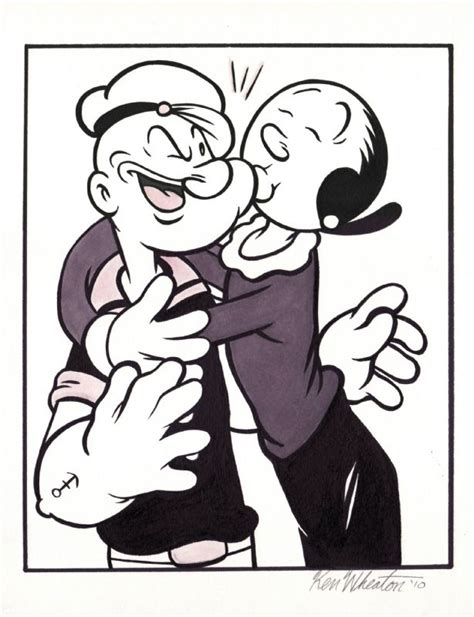 ken wheaton popeye and olive oil in bradley hatfield s commissions comic art gallery room