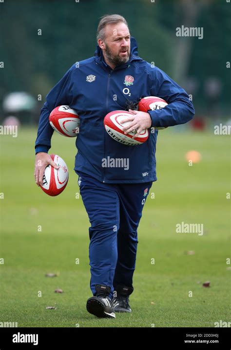 England Scrum Coach Matt Proudfoot During The Training Session At The