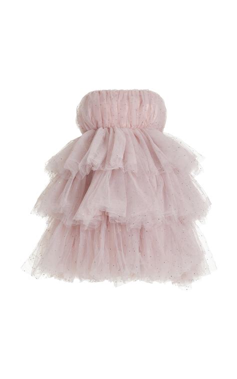 Rotate Birger Christensen Icons Crystal Embellished Ruffled Tulle Mini