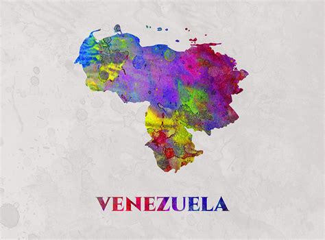 Venezuela Map Artist Singh Mixed Media By Artguru Official Maps