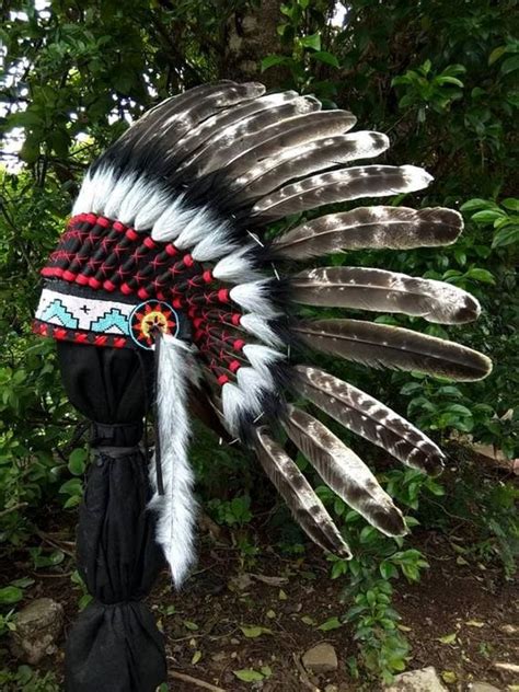 real turkey feather headdress indian headdress replica etsy native american headdress
