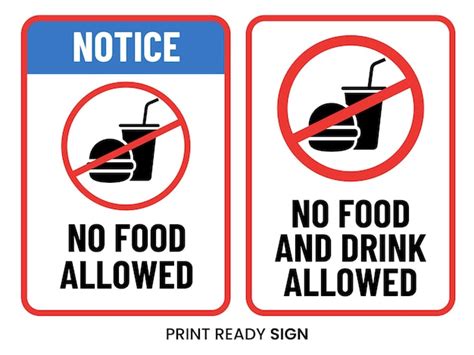 No Eating Sign Vector