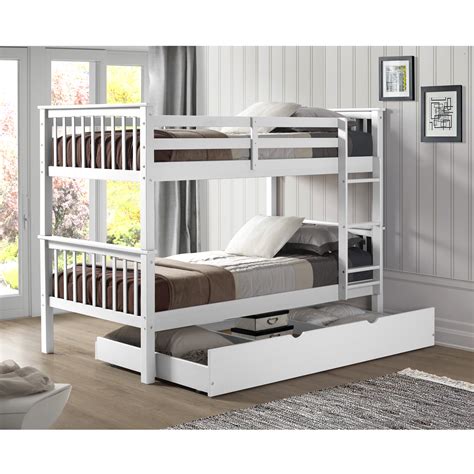 5 out of 5 stars with 2 ratings. Manor Park Solid Wood Twin Bunk Bed with Trundle Bed ...
