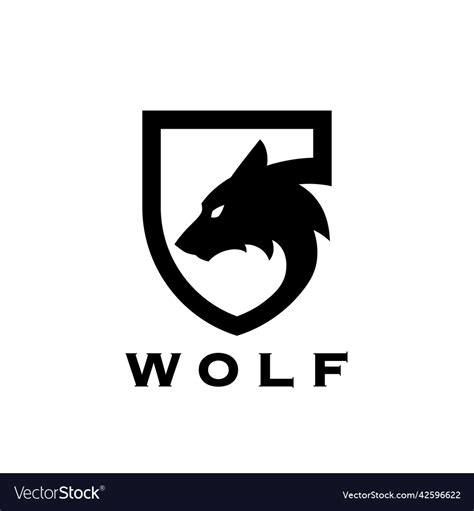 Wolf Shield Logo Icon Royalty Free Vector Image