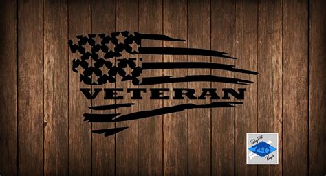 Veteran American Flag Vinyl Decal With Custom Text Option Car Decal