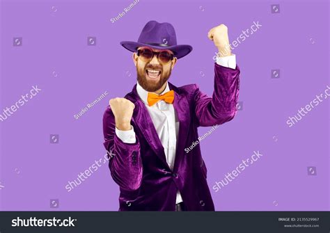 Happy Confident Man Celebrating Success Funny Stock Photo 2135529967