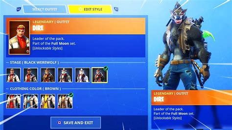 How To Fully Upgrade Dire Skin Max Stage And Calamity Skin Season 6 Fast In Fortnite Battle