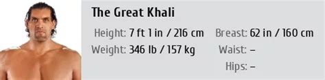 The Great Khali Height Weight Size Body Measurements Biography