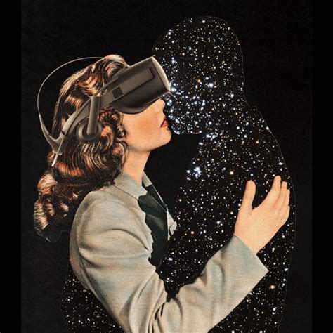 A Woman Wearing A Headset And Looking At The Stars