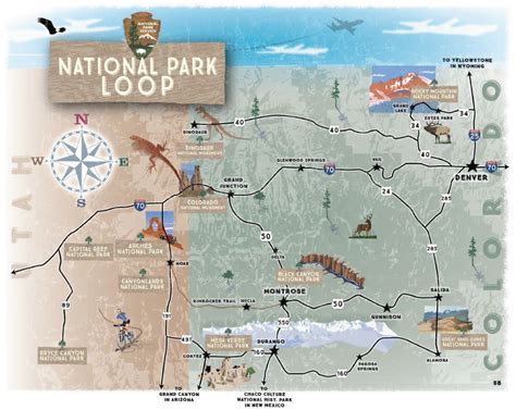 Colorado National Parks Map Verjaardag Vrouw 2020