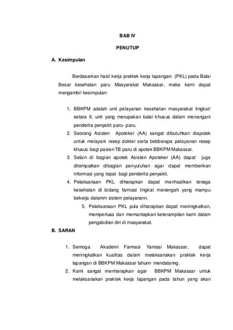 Kesimpulan Laporan Pkl Farmasi Update Sekolah