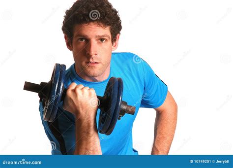 Man Lifting Weights Stock Image Image Of Strengthening 10749201