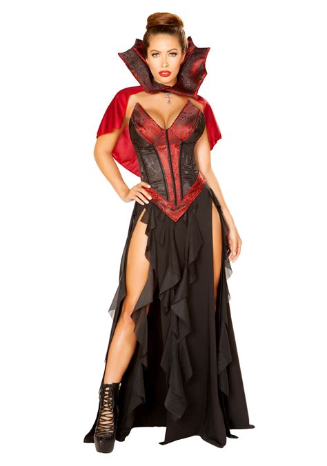 Womens Sexy Blood Lusting Vampire Costume Corset Skirt And Cape