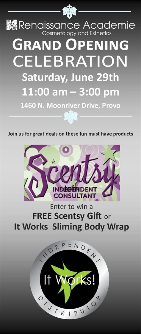 Renaissance Academie Scentsy And It Works Celebrate Our Grand Opening