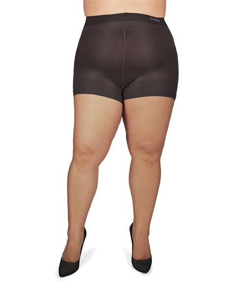 Memoi Plus Size Curvy Ultra Sheer Control Top Pantyhose 3x 4x Off Black