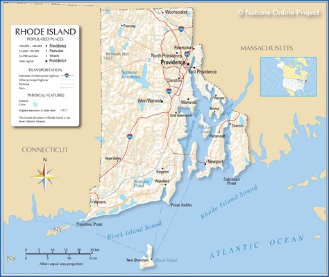 Reference Maps Of Rhode Island Usa Nations Online Project