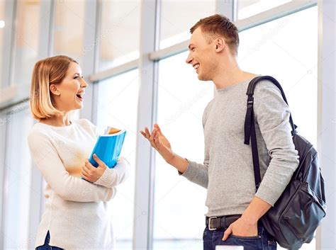 Cheerful Students Talking To Each Other — Stock Photo