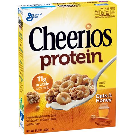General Mills Protein Oats And Honey Cereal 141 Oz Box Food