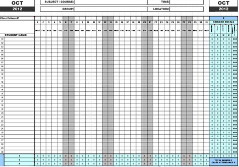 Monthly Attendance Chart A Visual Reference Of Charts Chart Master