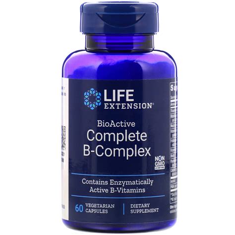 Chacune des vitamines b ayant ses particularités, le b complex présente le grand avantage d'être complet et d'assurer un apport parfaitement équilibré en vitamines b (b3, b5, b6, b2. Life Extension, BioActive Complete B-Complex, 60 ...