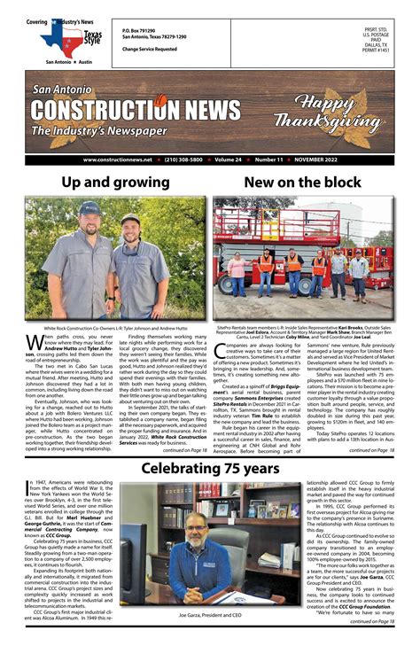 San Antonio Construction News November 2022 by Construction News, Ltd