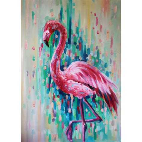 High Quality Hand Painted Animal Abstract Flamingo Bird