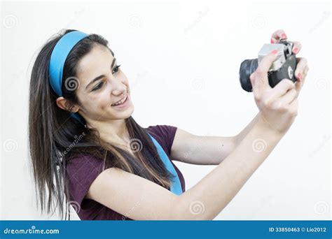 Female Photographer Taking Shots Stock Image Image Of People