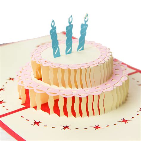 Creative 3d Stereo Birthday Cake Greeting Card Diy Birthday Card Card
