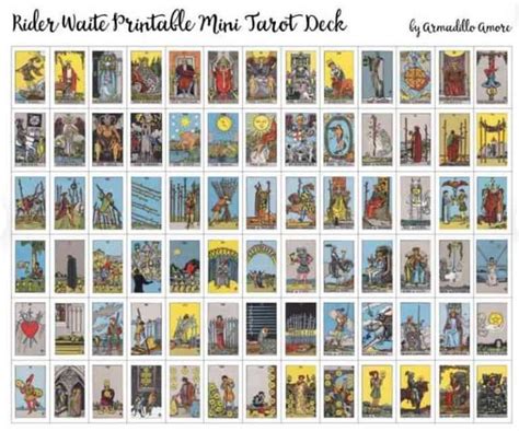 10 Amazing Printable Tarot Cards To Use Immediately Rider Waite Tarot
