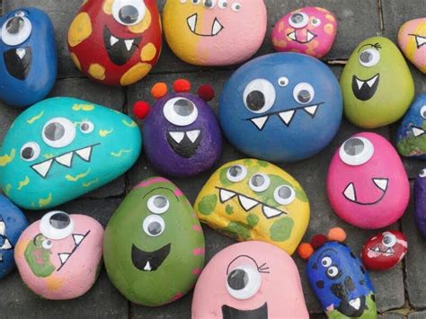 Monster Pebbles Painted Rocks Kids Rock Crafts