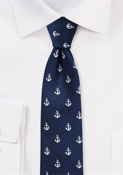 preppy skinny anchor silk tie bows n