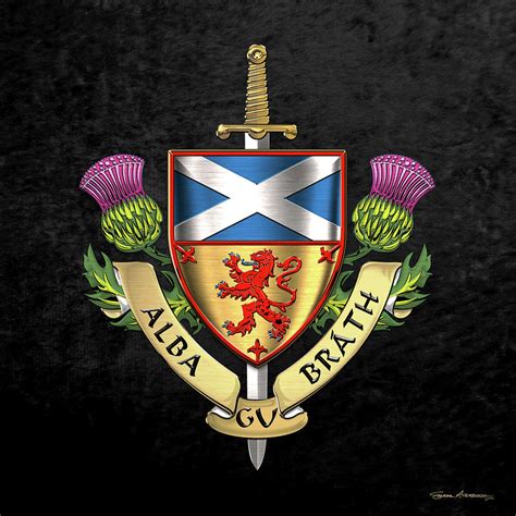 Scotland Forever Alba Gu Brath Symbols Of Scotland Over Black