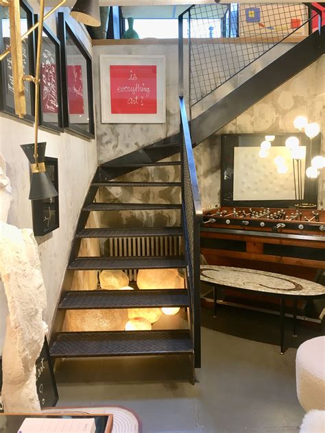 It will fit stairs up to 48 in. Industrial stairs in Paris vintage shop | Shop design, Paris shopping, Design