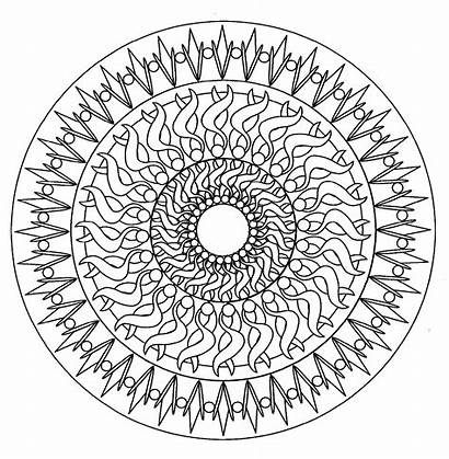 Mandala Coloring Mandalas Simple Pages Geometric Adults