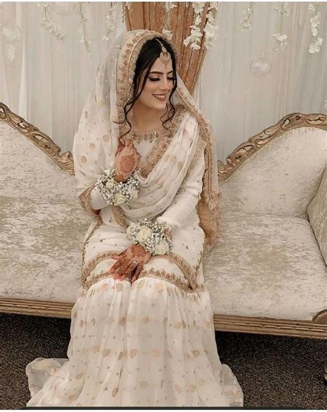 Nikkahnikah Gharara Outfit White N Antique Gold Pakistani Etsy Pakistani Bridal Dresses