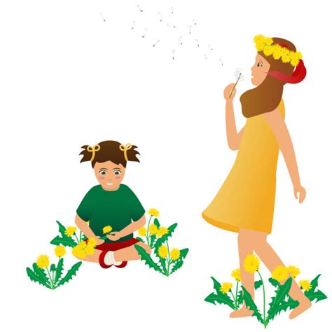 Drawing Of Girl Blowing Dandelion Illustrations Royalty Free Vector Graphics And Clip Art Istock