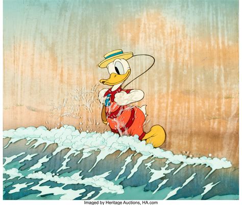 Beach Picnic Donald Duck Production Cel Courvoisier Setup Walt Lot