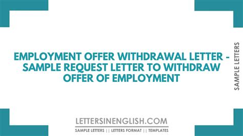 Employment Offer Withdrawal Letter Sample Request Letter To Withdraw