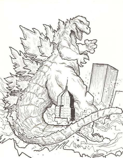 Coloring Pages Of Godzilla Coloring Home