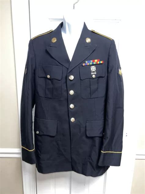 Us Army Mens Enlisted Blue Dress Uniform Coat Size 38l Cla 2999