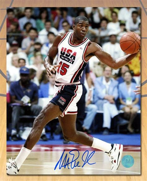 Magic Johnson Team Usa Signed 1992 Olympic Dream Team Gold Medalist