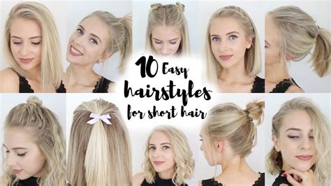 10 Easy Hairstyles For Short Hair Youtube