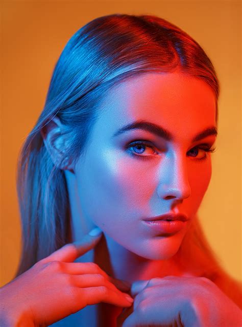 The Girl In Color Light On Behance Colorful Portrait Photography